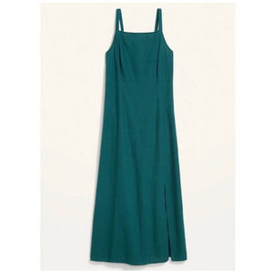 Linen- Blend Maxi Shift Dress